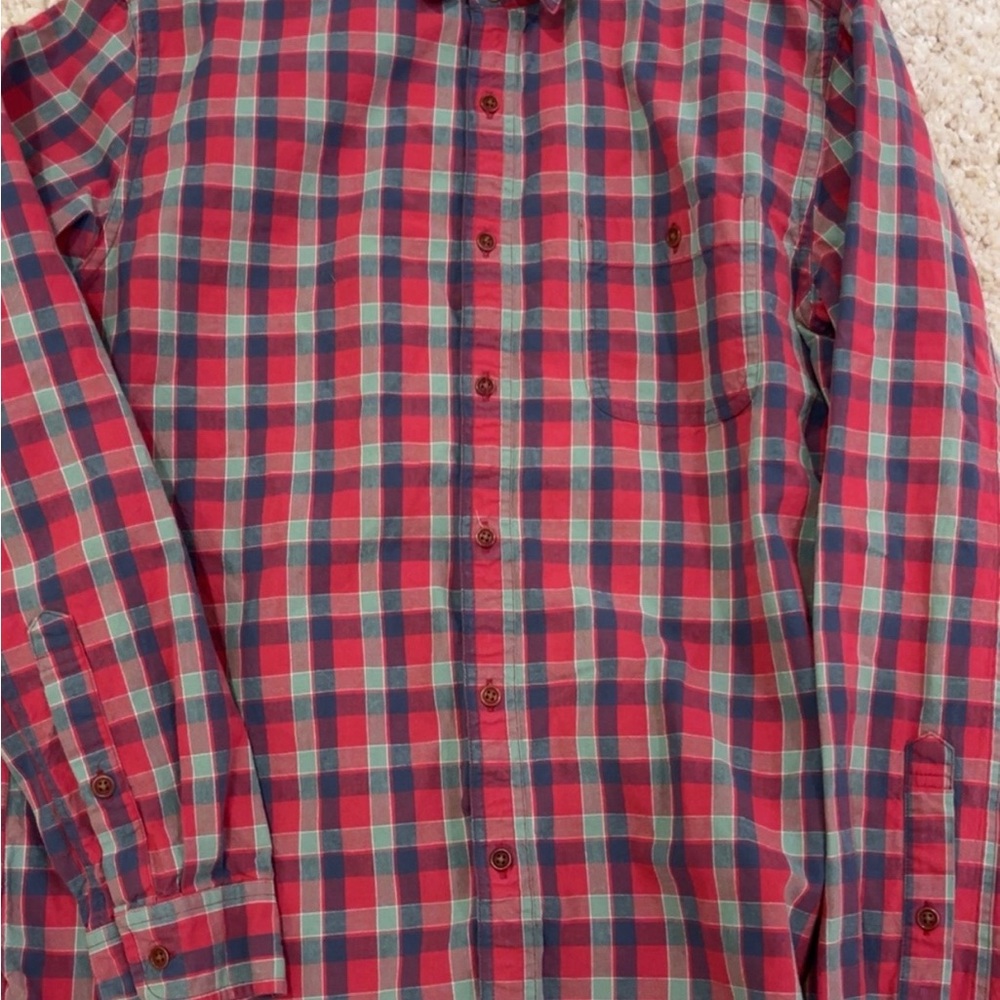 J. Crew Factory Red and Blue Checkered Shirt